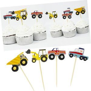 72pcs Car Truck Tractor Cupcake Cake Picks Party Decoration Toppers